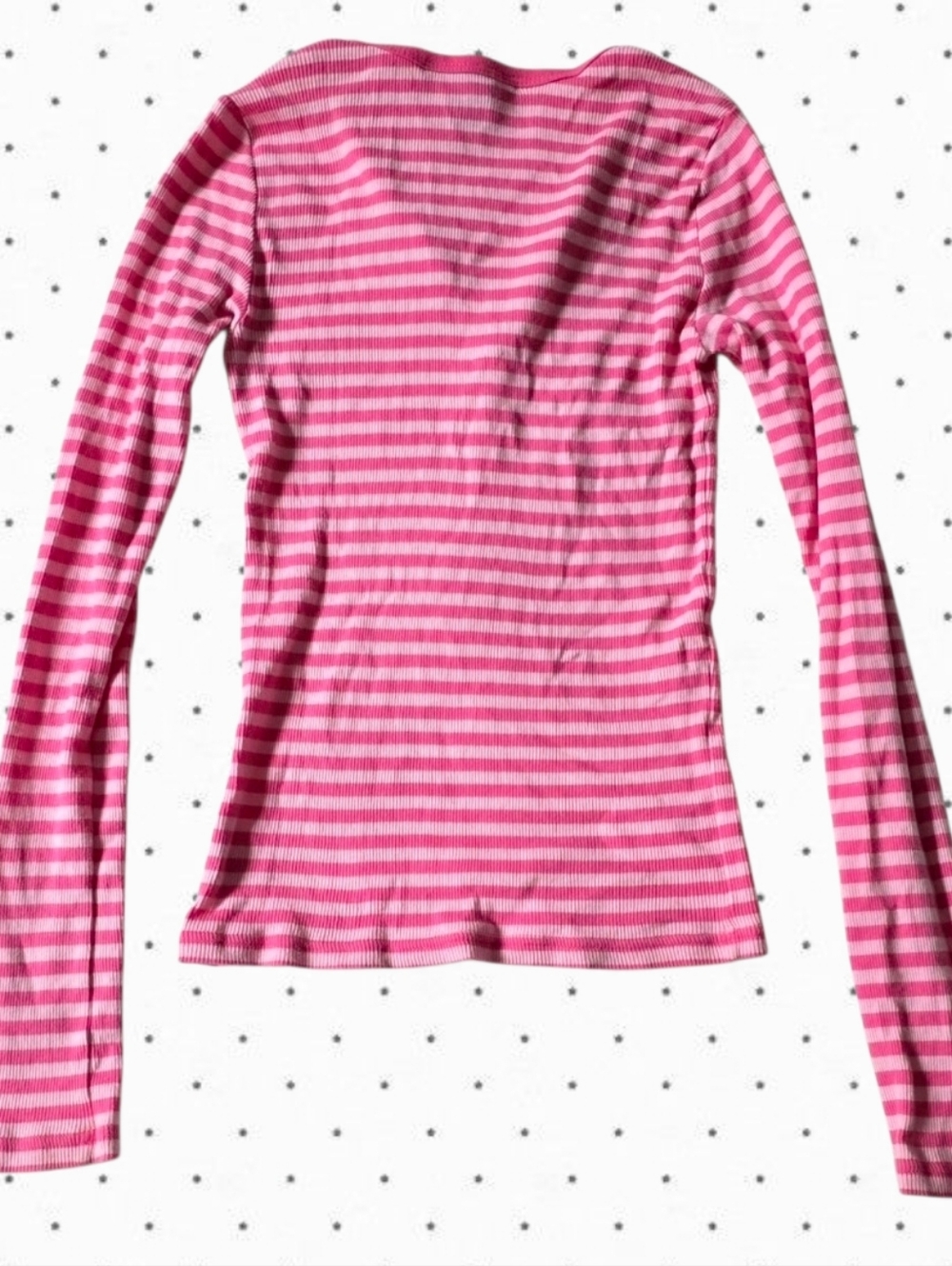 Abercrombie vintage long sleeve ribbed pink striped henley - Picture 5 of 5
